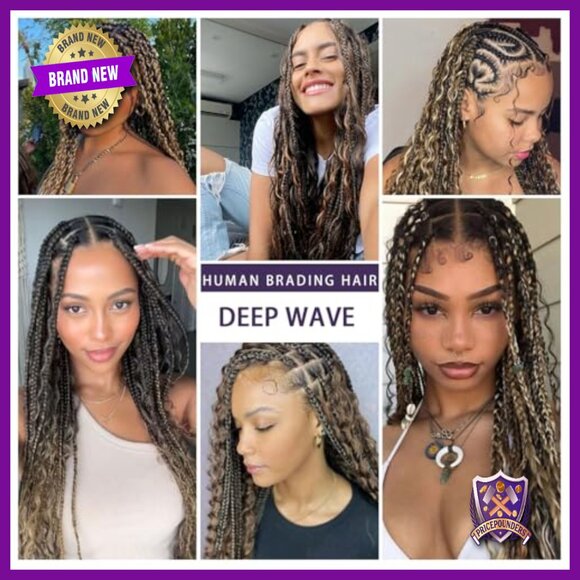 16 Inch Deep Wave Human Hair Bundles for Boho Braids 100g main image 5